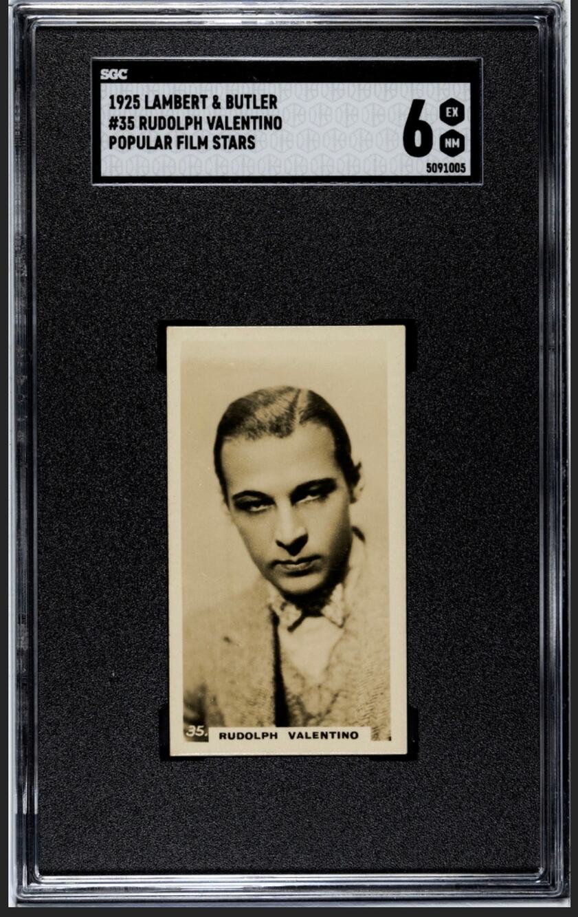 1925 Lambert & Butler Rudolph Valentino Card SGC 6 Highest Grade! England Sheik